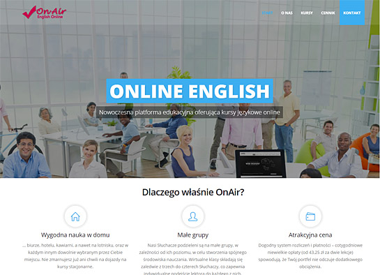 strona internetowa szkoły językowej