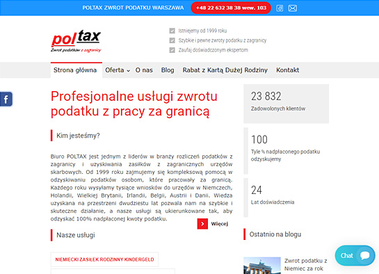 Strona www dla firmy doradczej podatkowej, zakres projektowanie i kodowanie